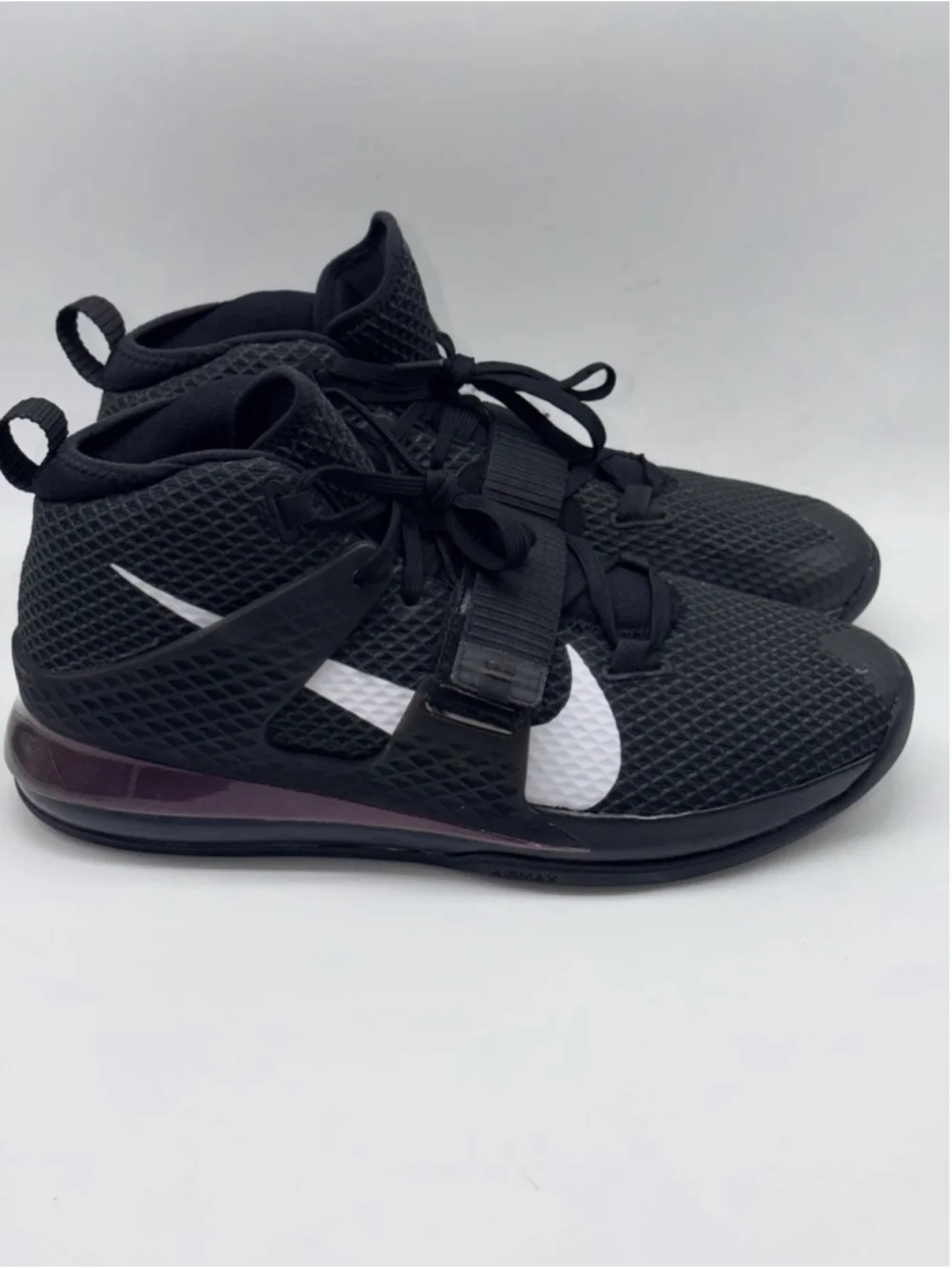NEW Men's Size 12 Nike Air Force Max II 2 Shoes AV6243-002 Black White Plum